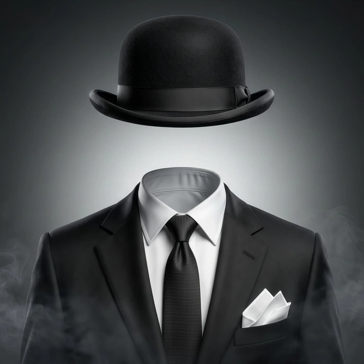 Mr Lightspeed, black bowler hat and suit